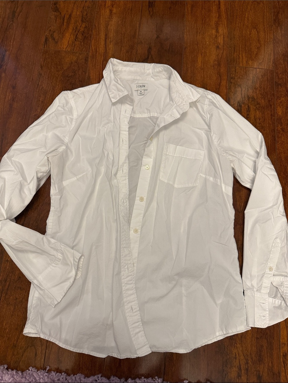 J. Crew White Long-Sleeve Button-Down Shirt